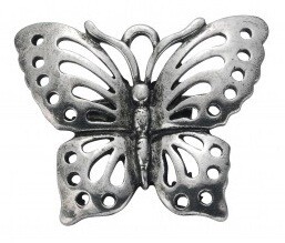 Zilverkleurige broche vlinder