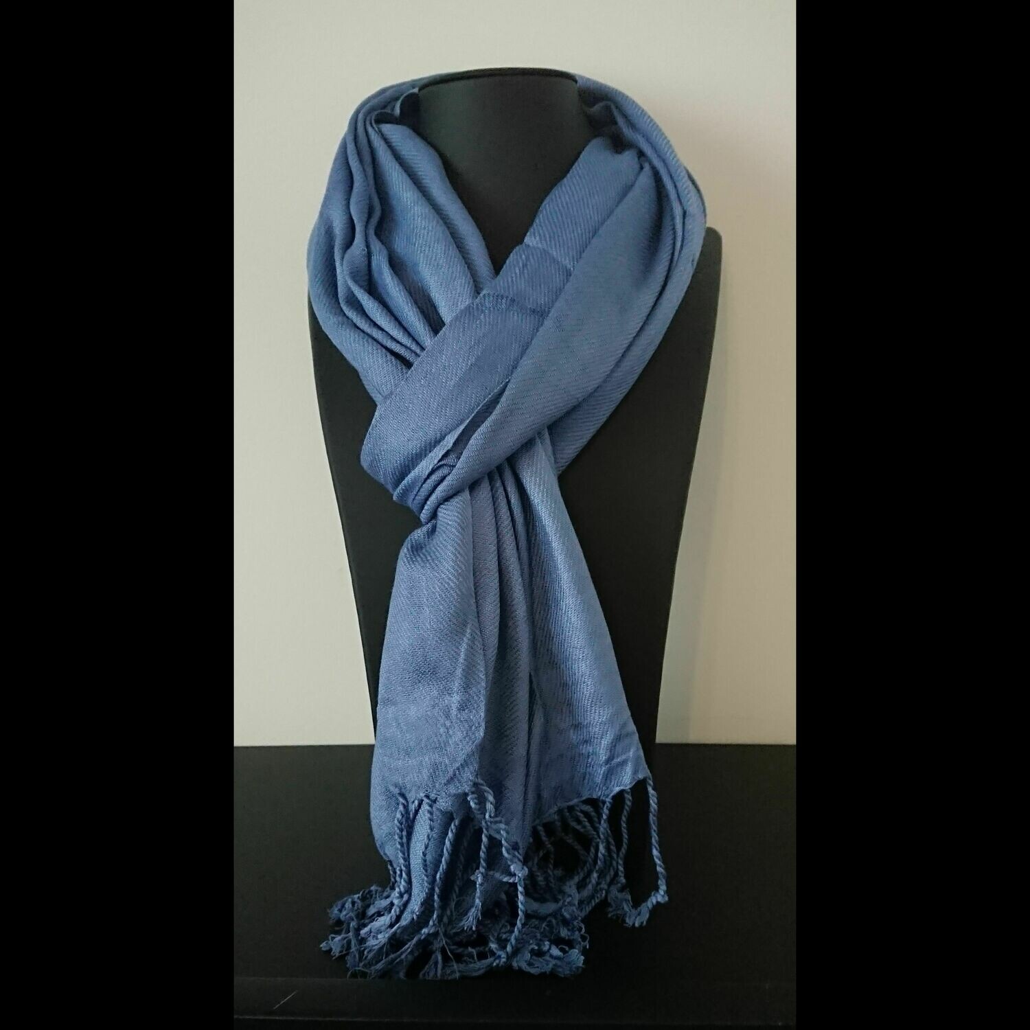 Chique effen grijs / blauwe sjaal