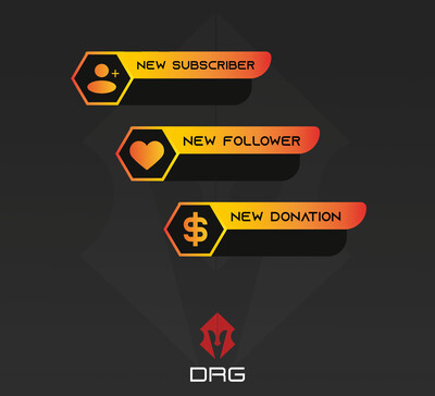 Alerts per Twitch (New Subscriber, New Follower e New Donation) -  DRG Studio