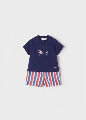 Set T-shirt And Stripes Shorts
