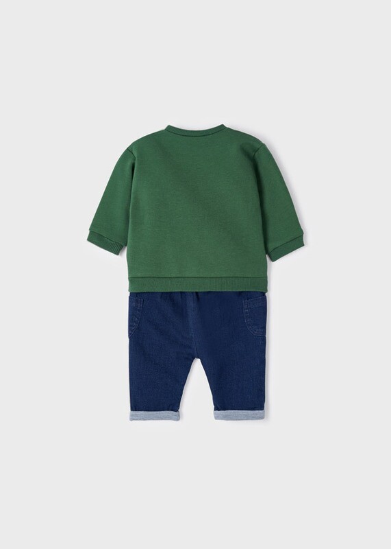 Mayoral warm denim and pullover set