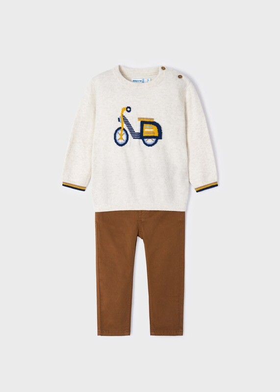 Set Knitted Jumper And Trousers Intarsia