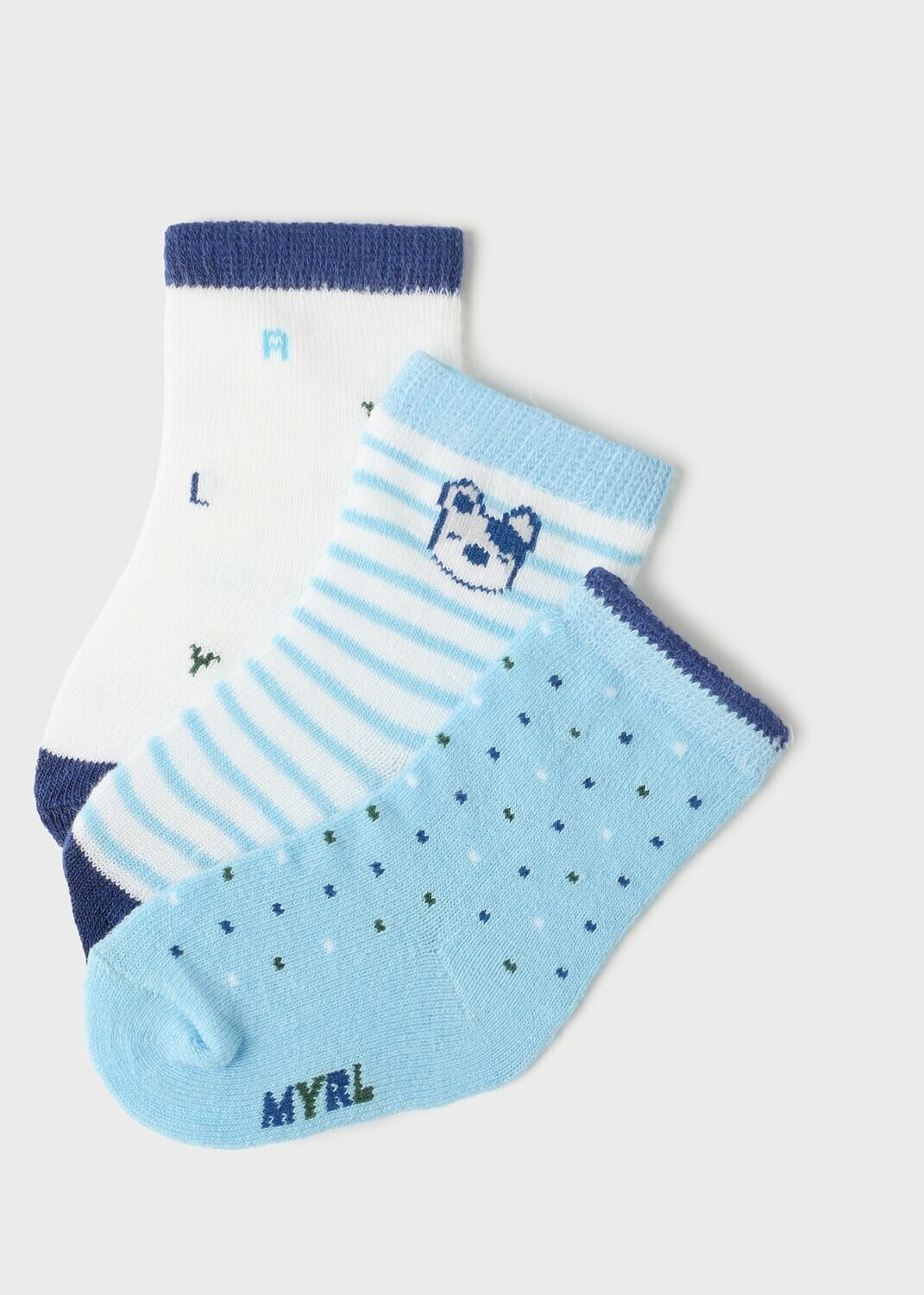 Set Of 3 Pack Print Socks