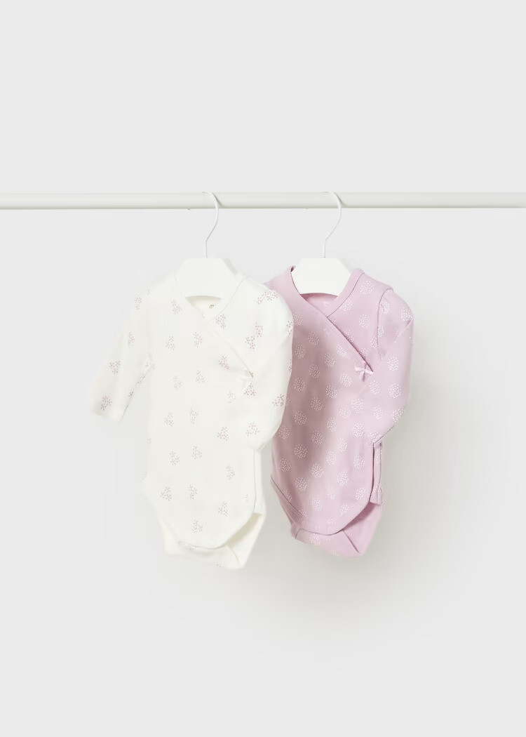 2 Long Bodysuits Set Cotton