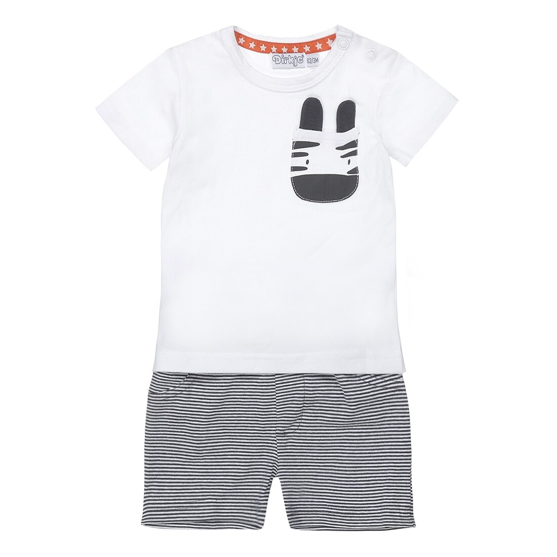 T-shirt And Shorts White Striped Set