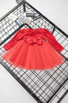 Velvet Dress With Tulle