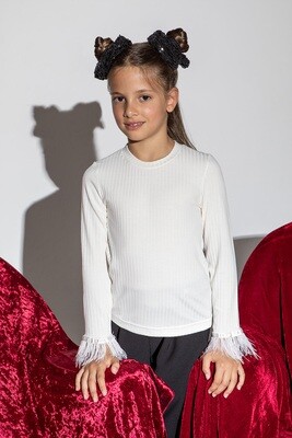 Rip Blouse With Feathers Rip Blouse With Feathers