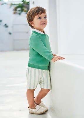 Mayoral Shirt With Linen Bermouda Set