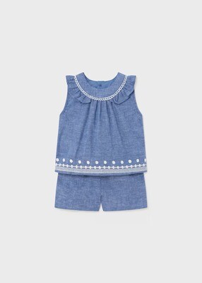 Mayoral Embroidered Linen Set