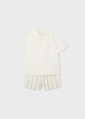 Mayoral Shirt With Linen Bermouda Set