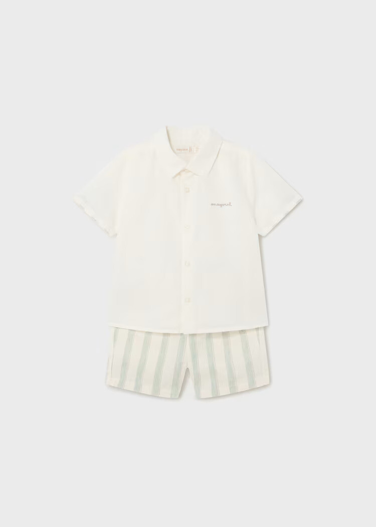 Mayoral Shirt With Linen Bermouda Set