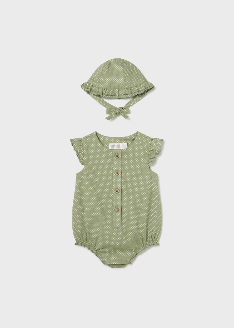 Mayoral Linen Romper With Hat