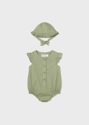 Mayoral Linen Romper With Hat