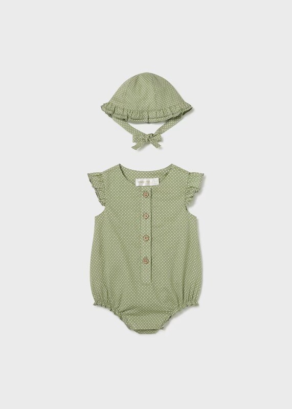 Mayoral Linen Romper With Hat