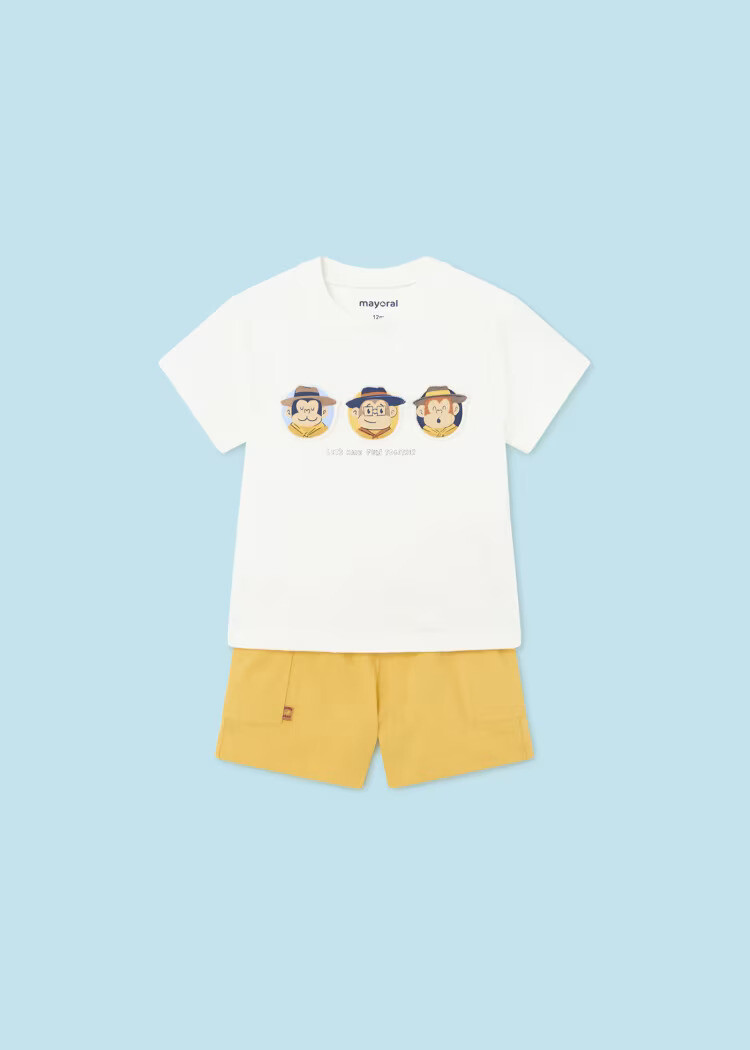 Mayoral T-shirt With Cargo Shorts Set
