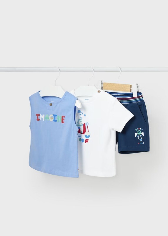 Mayoral 2 T-shirts And Bermuda Set