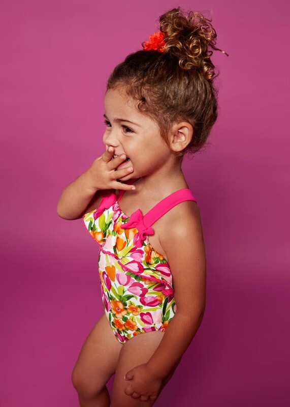 Mayoral Print Cross Strap Swimsuit