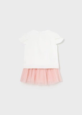 Mayoral T-shirt With Ruffle Tulle Skirt Set
