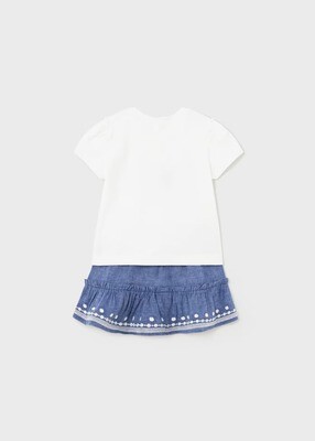 Mayoral 2 Pieces Embroidered Linen Set