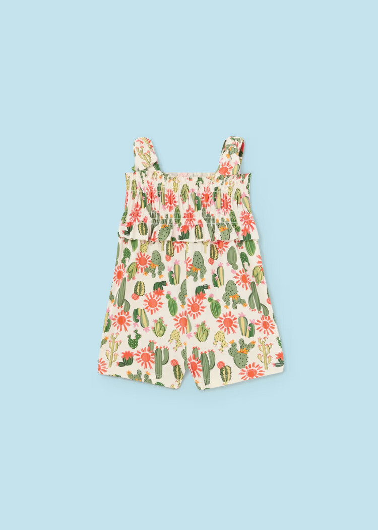 Mayoral Printed Smock Playsuit
