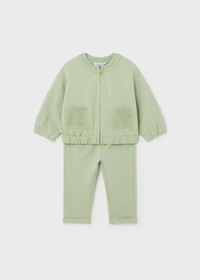 Mayoral Tracksuit Set With Print Lace Cotton