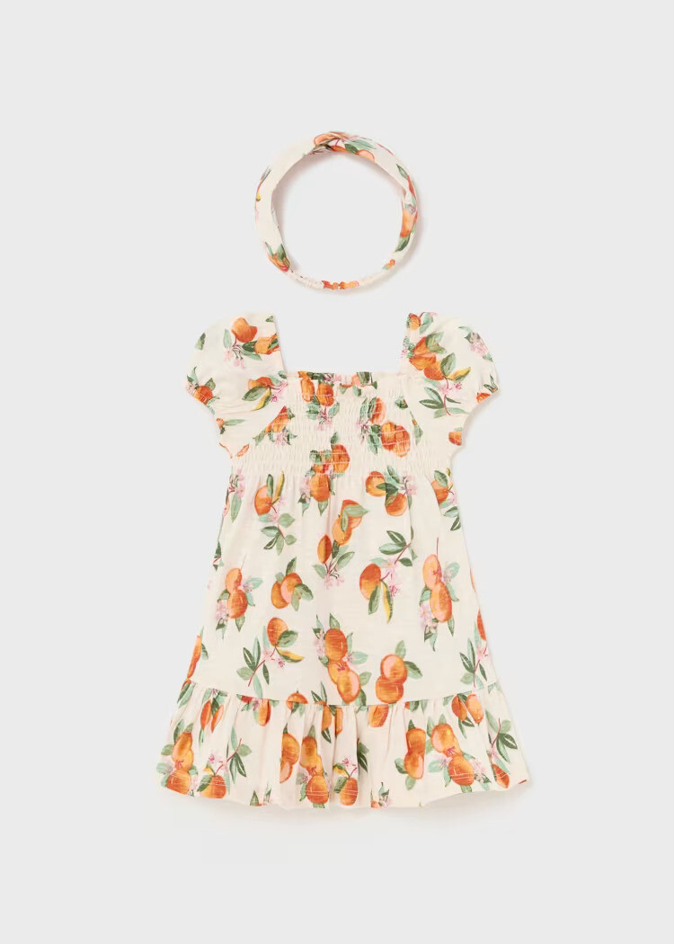 Mayoral Print Dress With Headband