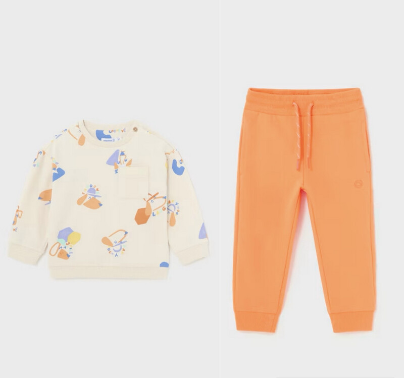Mayoral Relaxed Fit Sweatshirt With Sporty Plush Trousers Set