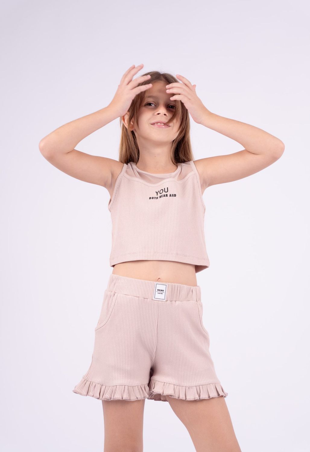 Sparkle Crop Top And Shorts Set