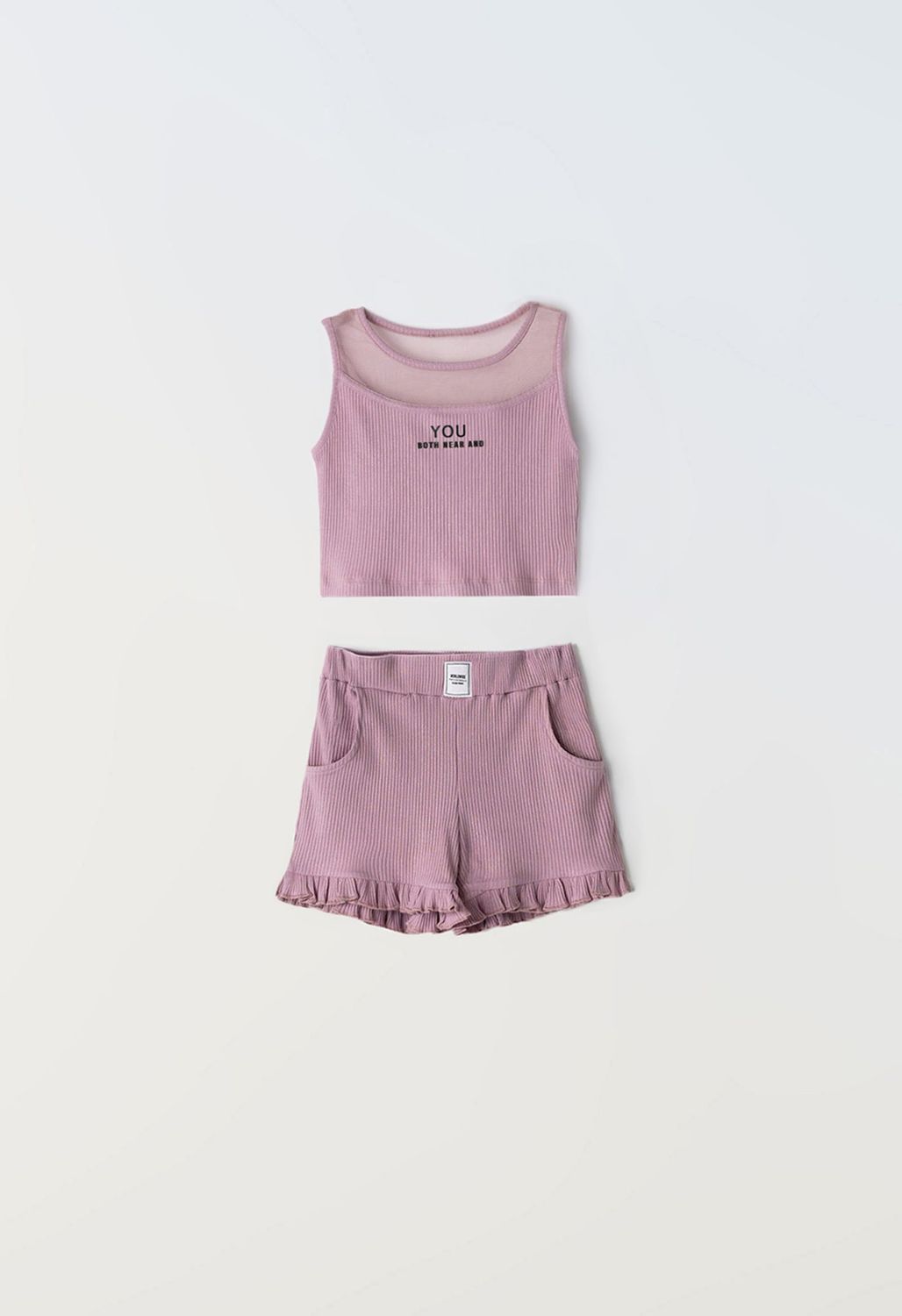 Sparkle Crop Top And Shorts Set