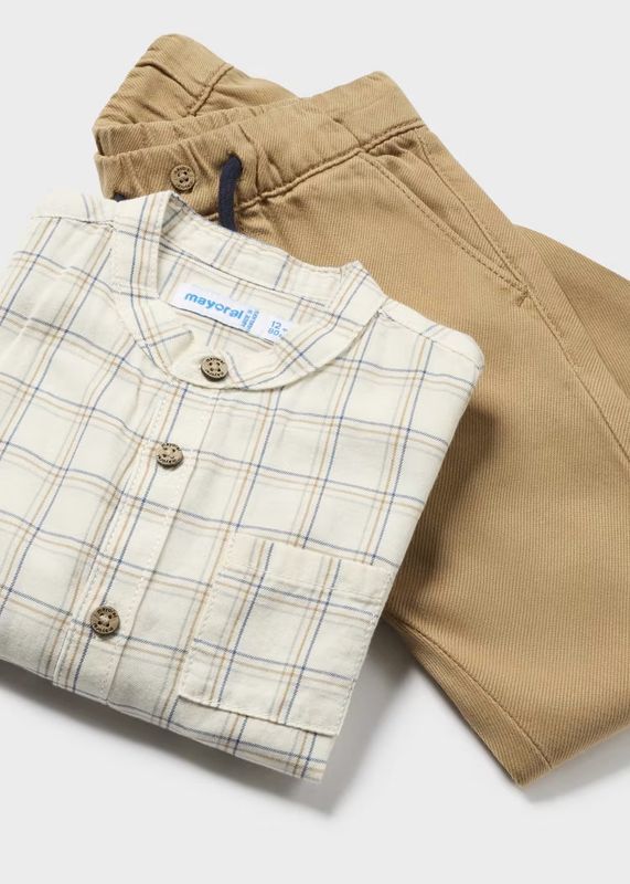 Mayoral Check Shirt and Trousers Set