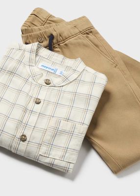 Mayoral Check Shirt and Trousers Set