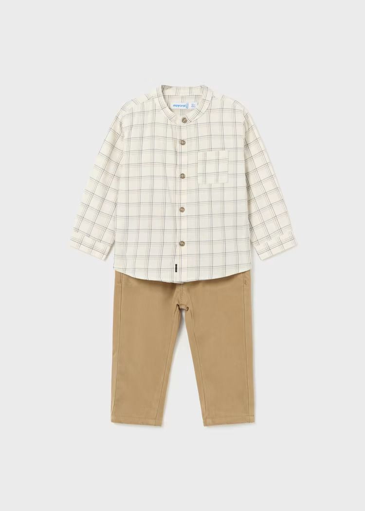 Mayoral Check Shirt and Trousers Set