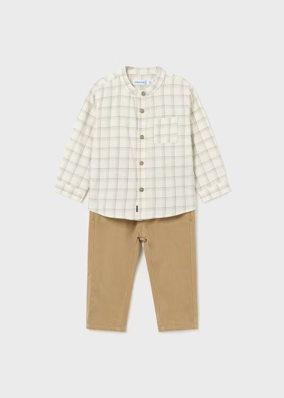 Mayoral Check Shirt and Trousers Set