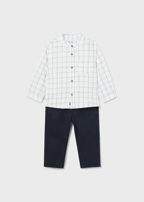 Mayoral Check Shirt and Trousers Set