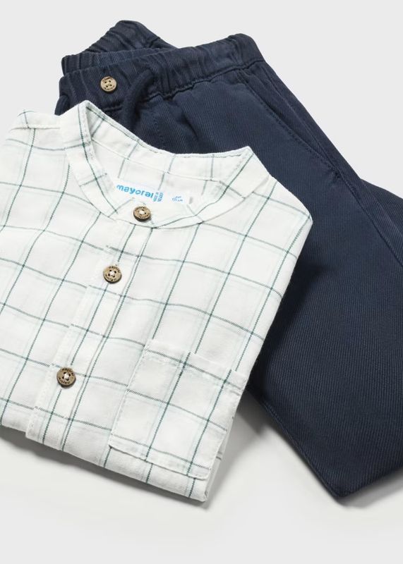 Mayoral Check Shirt and Trousers Set
