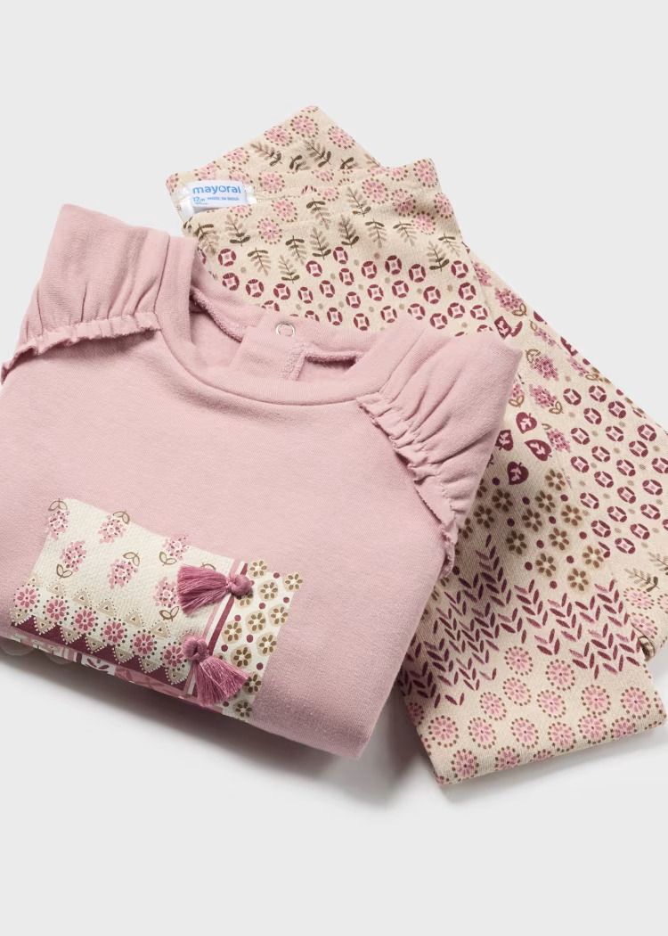 Mayoral Puffed Sleeve Jumper And Leggings Set