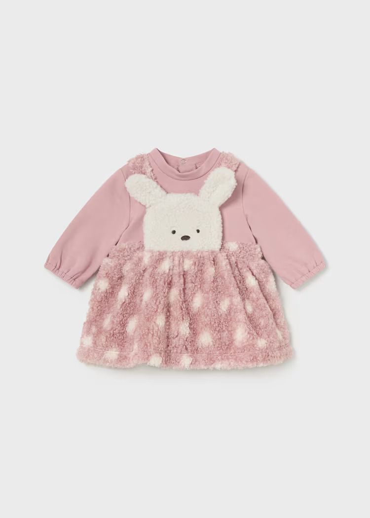 Mayoral Faux Sheep Skin Romper Dress