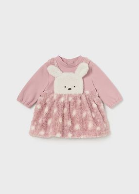 Mayoral Faux Sheep Skin Romper Dress