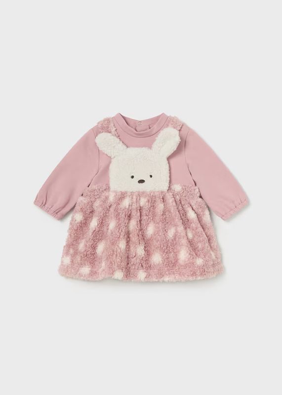 Mayoral Faux Sheep Skin Romper Dress