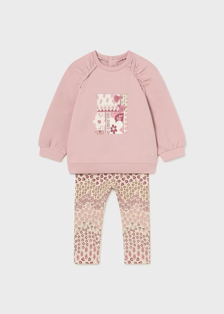 Mayoral Puffed Sleeve Jumper And Leggings Set