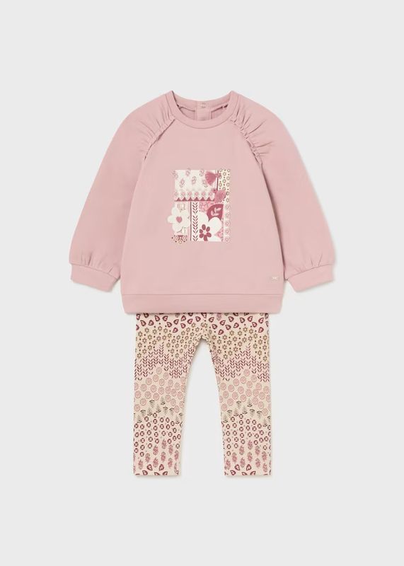Mayoral Puffed Sleeve Jumper And Leggings Set