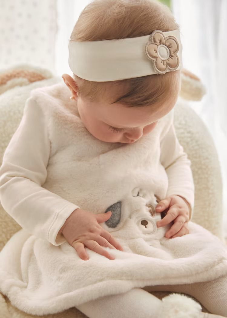Mayoral Fur Dress with Headband
