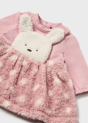 Mayoral Faux Sheep Skin Romper Dress
