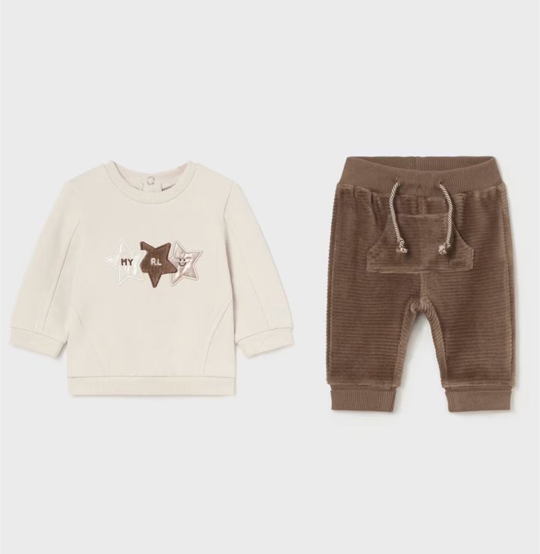 Mayoral Print Sweatshirt with Corduroy Trousers
