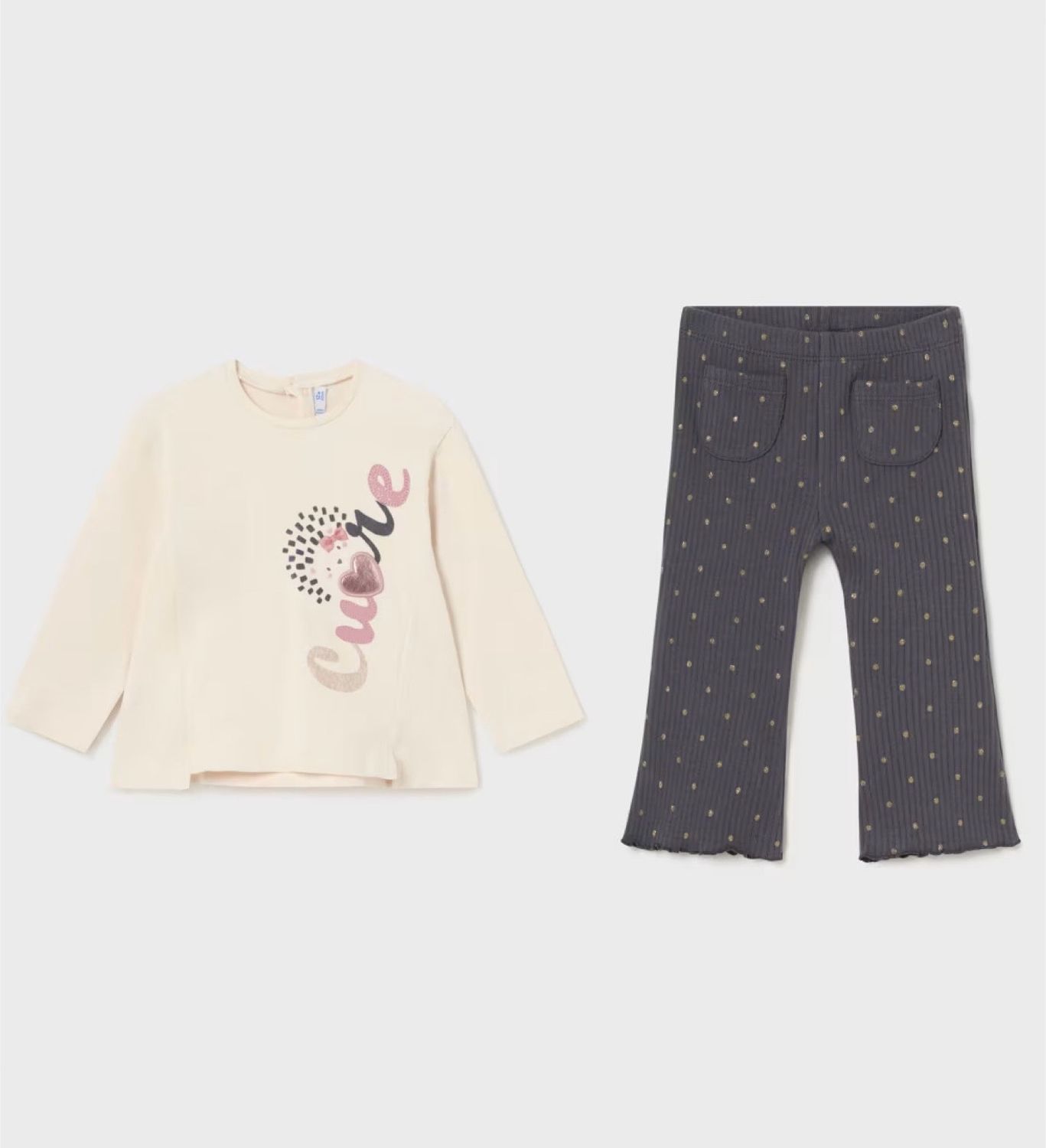 Mayoral Graphic T-Shirt with Ribbed Flared Leggings