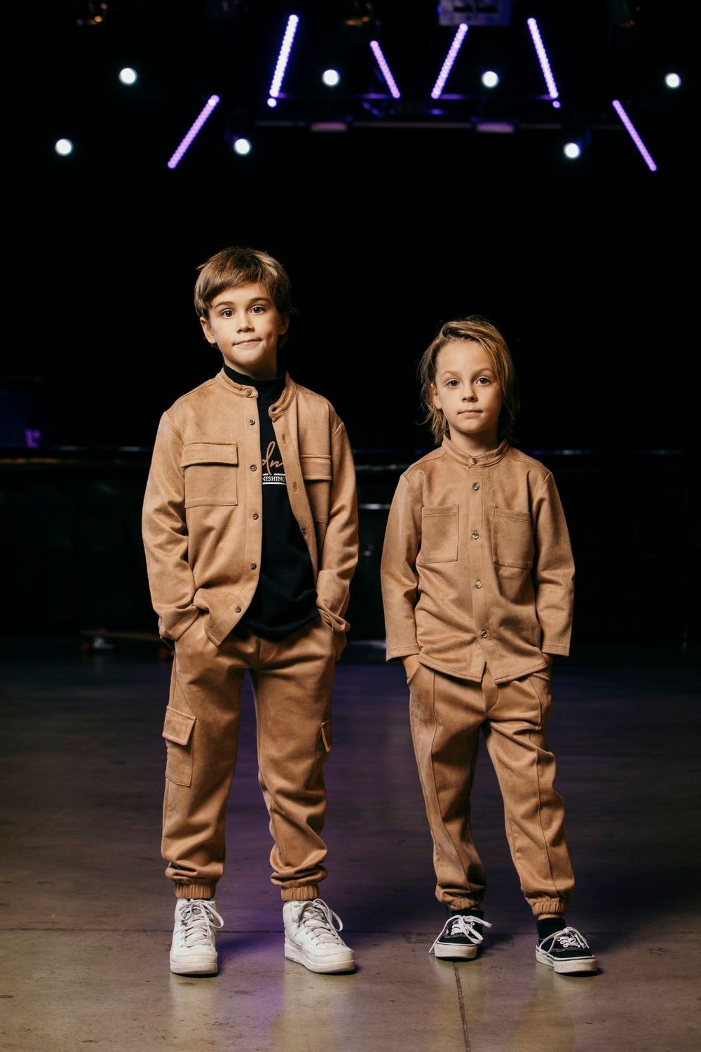Suede Pants and Shirt Set