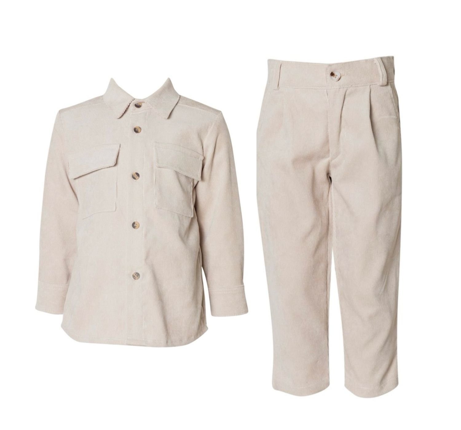Corduroy Shirt and Pants Set