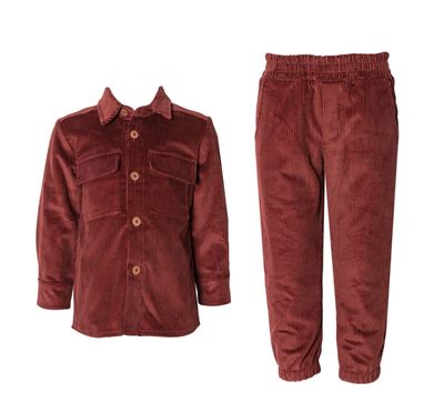 Corduroy Shirt and Pants Set