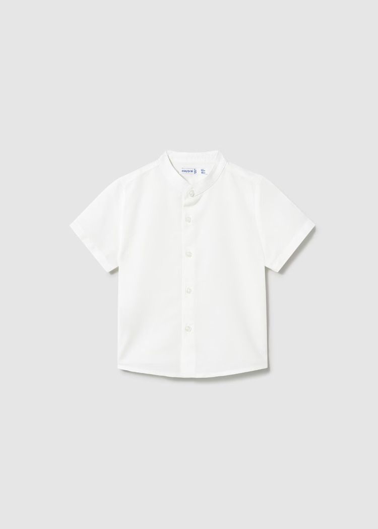 Mayoral mao collar linen shirt
