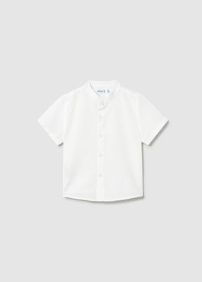 Mayoral mao collar linen shirt